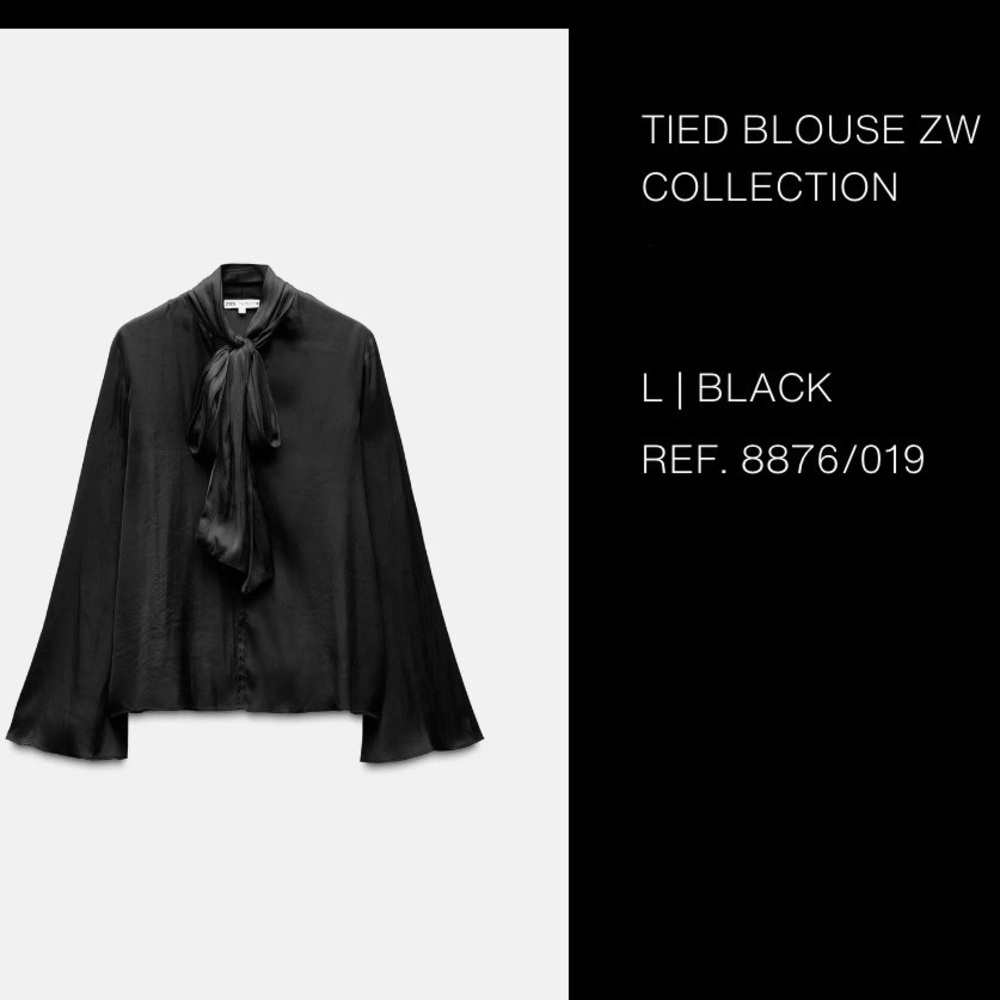 NEW WITH TAGS Zara Tied Blouse ZW Collection